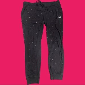 Victoria’s Secret PINK bling joggers black L